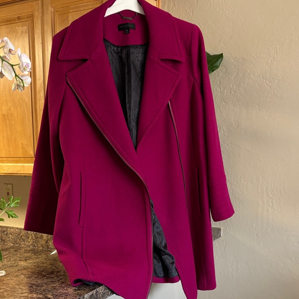 Worthington Women's Magenta Trench Coat